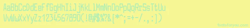 Czcionka LarabiefontcpBold – zielone czcionki na żółtym tle