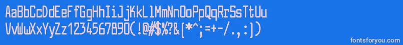 フォントLarabiefontcpBold – ピンクの文字、青い背景
