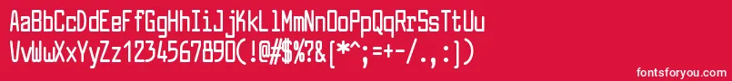 Czcionka LarabiefontcpBold – białe czcionki na czerwonym tle