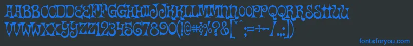 Vantasyhouse Font – Blue Fonts on Black Background