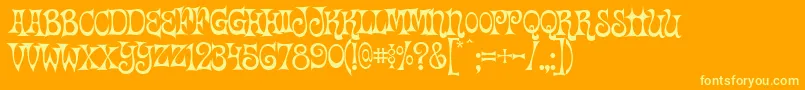 Vantasyhouse Font – Yellow Fonts on Orange Background