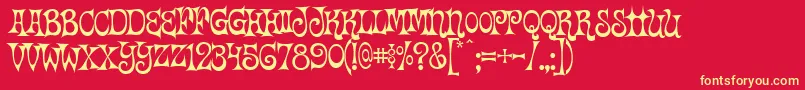 Vantasyhouse Font – Yellow Fonts on Red Background