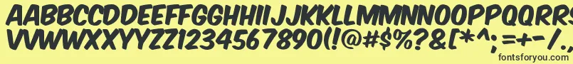 Fonte Komikax – fontes pretas em um fundo amarelo