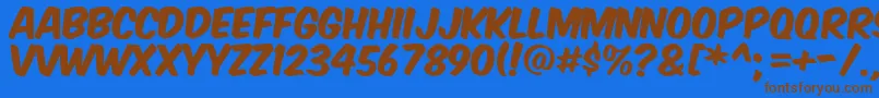 Komikax Font – Brown Fonts on Blue Background