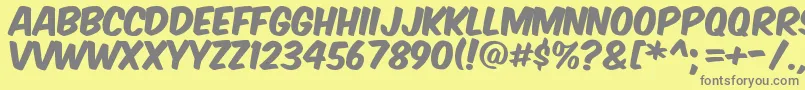 Komikax Font – Gray Fonts on Yellow Background