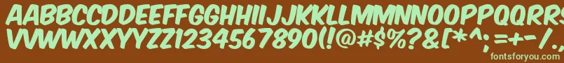 Komikax Font – Green Fonts on Brown Background
