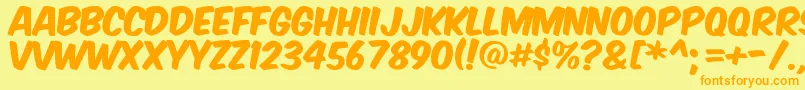 Komikax Font – Orange Fonts on Yellow Background