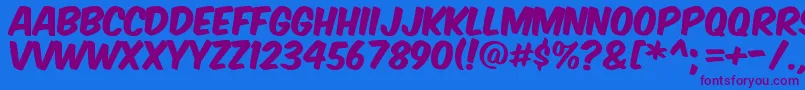 Komikax Font – Purple Fonts on Blue Background