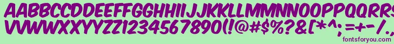 Komikax Font – Purple Fonts on Green Background