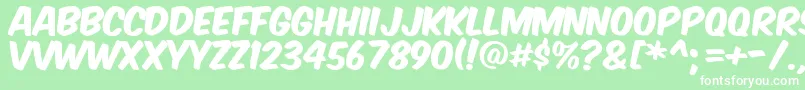 フォントKomikax – 緑の背景に白い文字