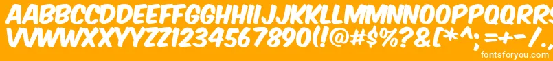 Fonte Komikax – fontes brancas em um fundo laranja