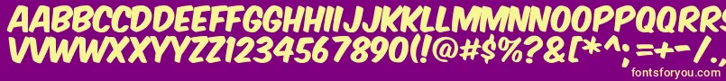 Komikax Font – Yellow Fonts on Purple Background