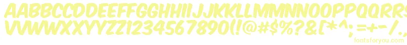 Komikax-Schriftart – Gelbe Schriften auf weißem Hintergrund