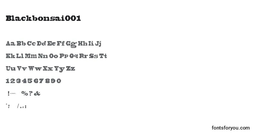 Schriftart Blackbonsai001 – Alphabet, Zahlen, spezielle Symbole