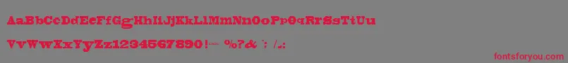 フォントBlackbonsai001 – 赤い文字の灰色の背景