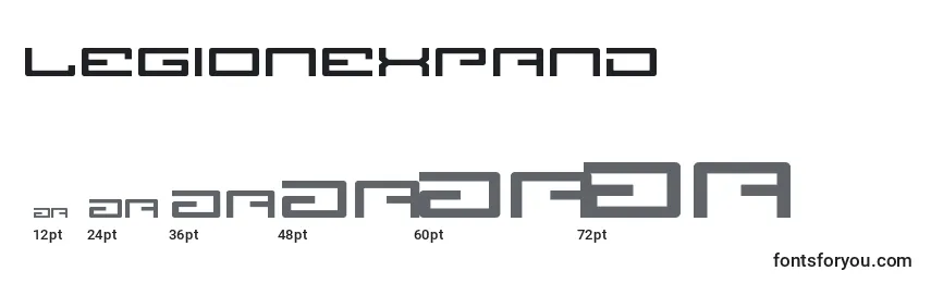 Размеры шрифта Legionexpand