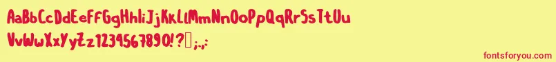 Osinistromanoblk Font – Red Fonts on Yellow Background