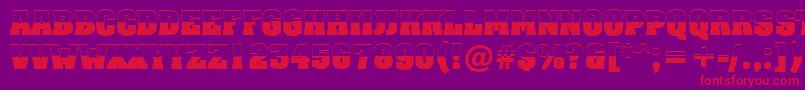 Fonte AAssuantitulbwBold – fontes vermelhas em um fundo violeta