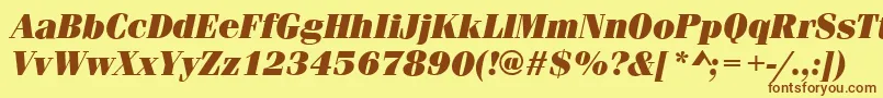 FerraraUltraItalic Font – Brown Fonts on Yellow Background