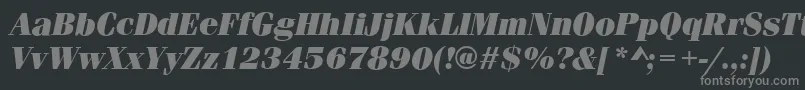 Шрифт FerraraUltraItalic – серые шрифты на чёрном фоне