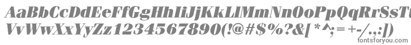 FerraraUltraItalic-fontti – harmaat kirjasimet valkoisella taustalla