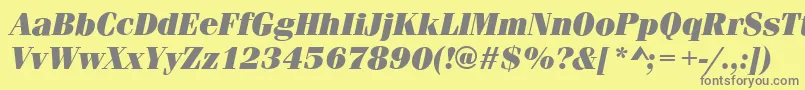 Шрифт FerraraUltraItalic – серые шрифты на жёлтом фоне