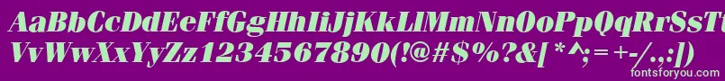 Шрифт FerraraUltraItalic – зелёные шрифты на фиолетовом фоне