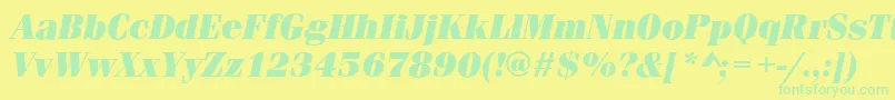 Шрифт FerraraUltraItalic – зелёные шрифты на жёлтом фоне