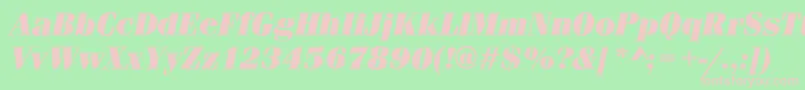 FerraraUltraItalic Font – Pink Fonts on Green Background