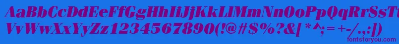 Шрифт FerraraUltraItalic – фиолетовые шрифты на синем фоне