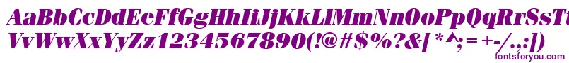 Czcionka FerraraUltraItalic – fioletowe czcionki