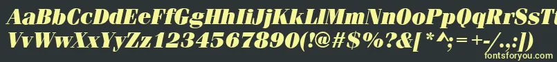 Czcionka FerraraUltraItalic – żółte czcionki na czarnym tle