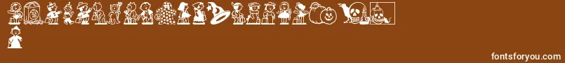 TricksNTreats Font – White Fonts on Brown Background