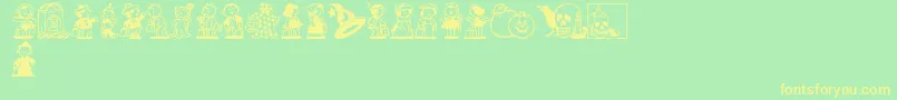 TricksNTreats Font – Yellow Fonts on Green Background