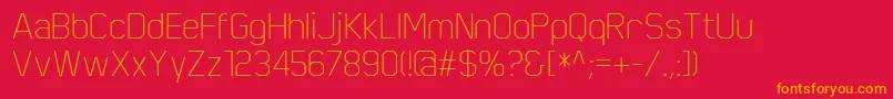 ScriberThin-Schriftart – Orangefarbene Schriften auf rotem Hintergrund