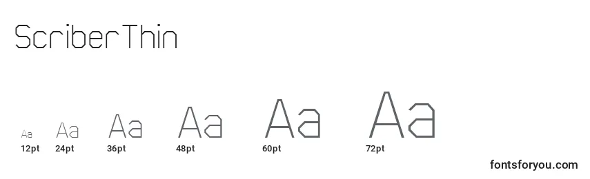 ScriberThin Font Sizes