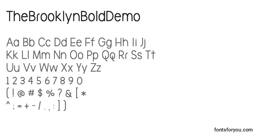 Fuente TheBrooklynBoldDemo - alfabeto, números, caracteres especiales