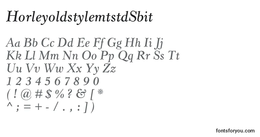 Czcionka HorleyoldstylemtstdSbit – alfabet, cyfry, specjalne znaki