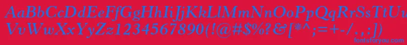 HorleyoldstylemtstdSbit Font – Blue Fonts on Red Background