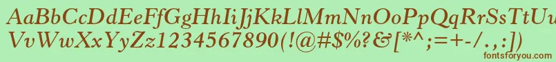 HorleyoldstylemtstdSbit Font – Brown Fonts on Green Background