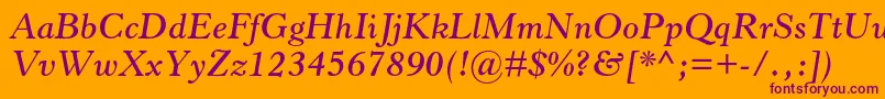 HorleyoldstylemtstdSbit Font – Purple Fonts on Orange Background