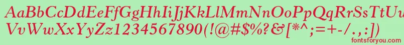 HorleyoldstylemtstdSbit Font – Red Fonts on Green Background