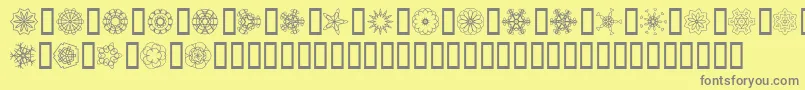 JiKaleidoscopeBats Font – Gray Fonts on Yellow Background