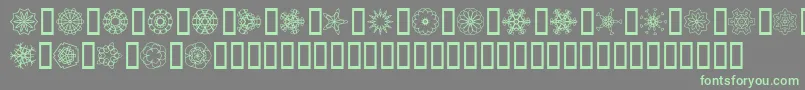 JiKaleidoscopeBats Font – Green Fonts on Gray Background