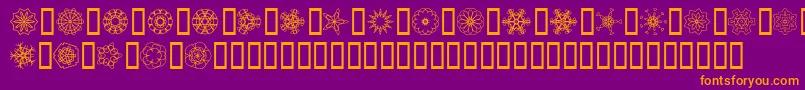 JiKaleidoscopeBats Font – Orange Fonts on Purple Background