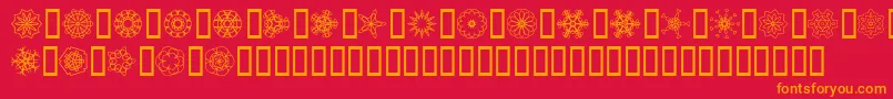 フォントJiKaleidoscopeBats – 赤い背景にオレンジの文字