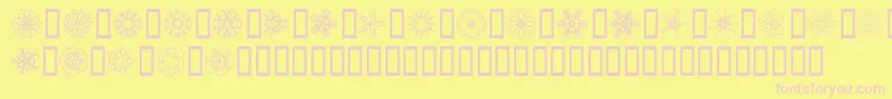 JiKaleidoscopeBats Font – Pink Fonts on Yellow Background