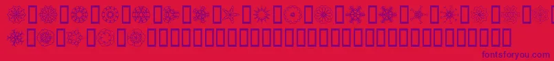 JiKaleidoscopeBats Font – Purple Fonts on Red Background