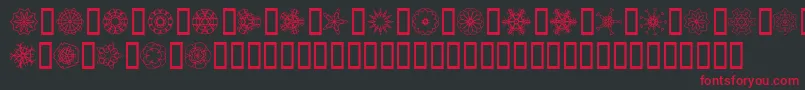 JiKaleidoscopeBats Font – Red Fonts on Black Background