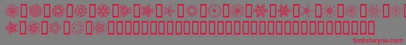 JiKaleidoscopeBats Font – Red Fonts on Gray Background